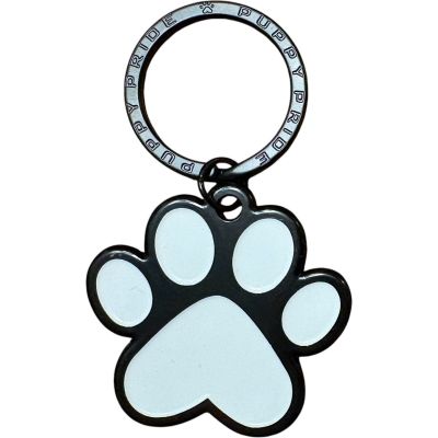 Paw Print Dog Tag - White