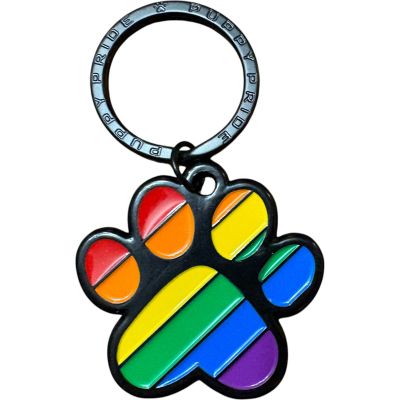 Paw Print Dog Tag - Rainbow