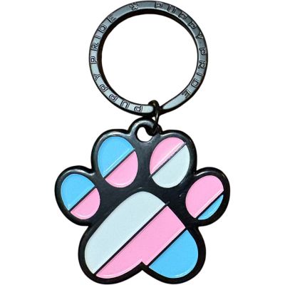 Paw Print Dog Tag - Transgender Pride