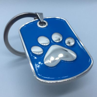 Blue Paw Keyring