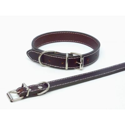 Plain Brown Leather Collar