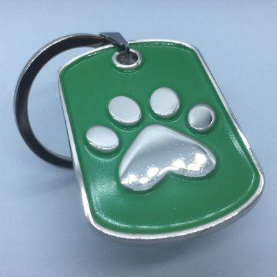Green Paw Keyring