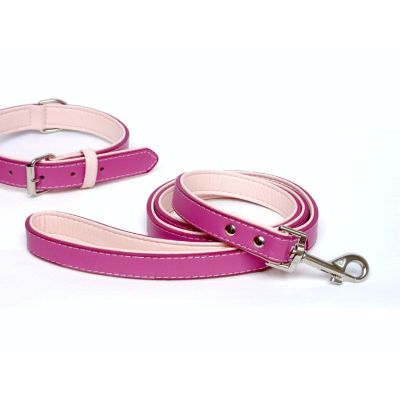 Colour Fusion Leather Lead - Pink