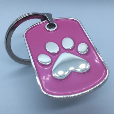 Pink Paw Keyring