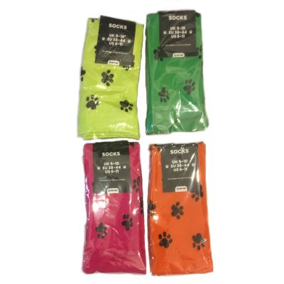 fluorescent Paw Print Socks