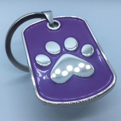 Purple Paw Keyring