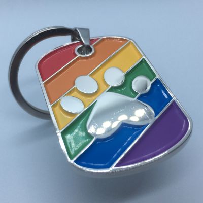 Rainbow Paw Keyring