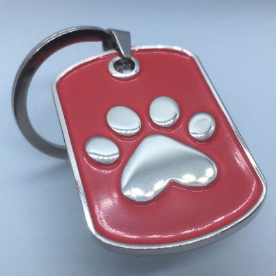 Red Paw Keyring